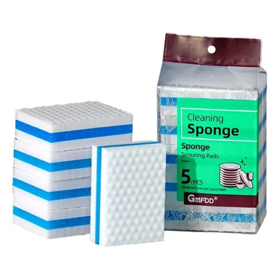 5Pcs Nano Sponge Scouring Pads Dual-Layer Cleaning Magic Melamine Foam for Kitchen Bathroom