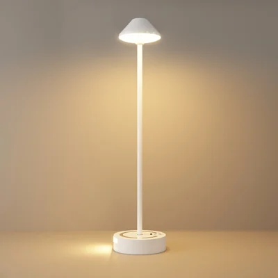 TWL002 3W Rörelsesensor Trådlös Magnetisk Nattlampa Med Touchkontroll, Uppladdningsbar LED Sängbordslampa - Tredelad Dimbar/Vit