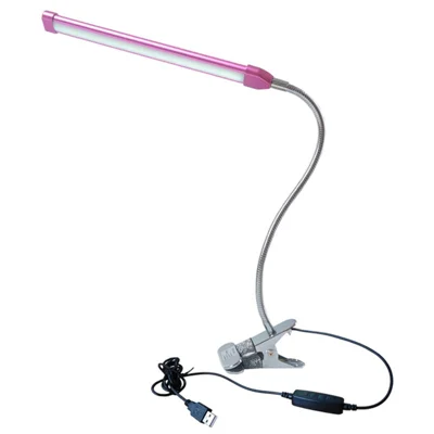 HL-TJ8010B Clip On Desk Lamp USB LED Eye Care Study Light 10 Dimming Levels 3 Color Modes for Students Reading Office - Purple