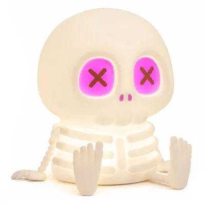 Veilleuse LED Squelette Halloween, Lampe Tactile en Silicone Rechargeable USB 1200 mAh pour Chambre