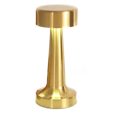 20cm Rechargeable LED Table Lamp 2W Type-C Touch Dimmable Ambient Light for Restaurant Bar Bedroom - Copper