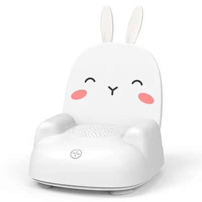 TB-99SLIWBT Rabbit Design 7 Color Ambient Light Bluetooth-compatible Speaker Night Light Table Lamp with 15W Wireless Charging - White