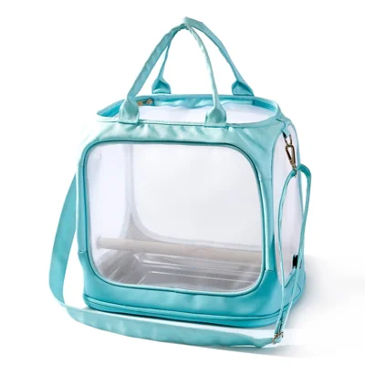 FHH-009 Portable Bird Bag Foldable Nylon Mesh Oxford Cloth Small Pet Bird Gift Carrying Bag - Green