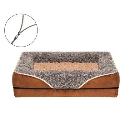 Dogs Cats Gift Bed 75 x 50 x 12cm Pet Sofa with Removable Washable Cover All Seasons Comfort - Dark Brown