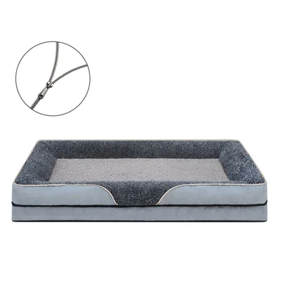 Dogs Cats Gift Bed XL Size 120 x 80 x 16cm Pet Sofa with Removable Washable Cover All Seasons Comfort - Light Grey