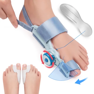 TECH LOVE X3QB 1 Peça Separador de Dedos Corretor de Joelho com Botão Giratório Ajustável - Azul Profundo