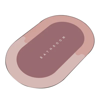 40 * 60 Cm Oval Form Diatom Schlamm Teppich Super Absorbierende Bodenmatte Bade Matte Rutschfeste Badezimmer Teppich Schnell Trocken Türkissen - Rosa