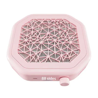 HX-2601 4000mAh Cordless Nail Dust Collector 4200RPM Brushless Fan 10-Level Type-C LED Display - Pink