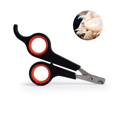 Stainless Steel Pet Nail Clippers Comfortable Handle Cat Dog Nail Trimmer Cutter - Black/Red