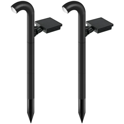 2Pcs Solar Powered Ground Stake Pathway Light Waterproof Outdoor Landscape Lamp