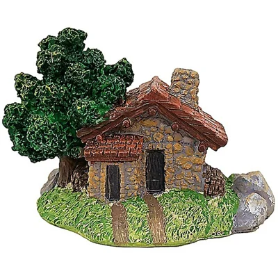 Stone Texture Cabin Ornament Bonsai Decoration Micro Landscape Garden Resin Craft