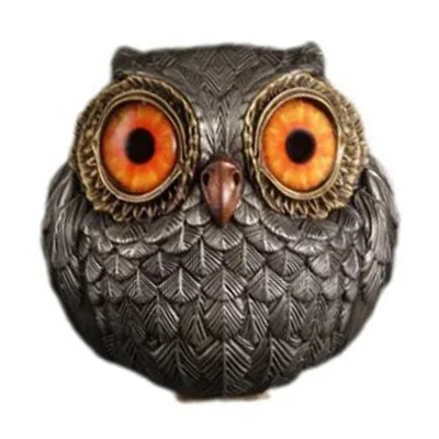 Resin Owl Figurine Decorative Ornament for Home / Garden / Tabletop Lucky Charm Wisdom Symbol Gift - Red