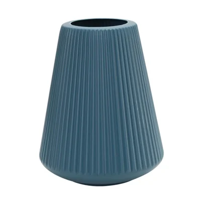 Creative Vase Ornament Flower Pot Dry Wet Flower Decorative Ceramic-Look Plastic Container - Blue
