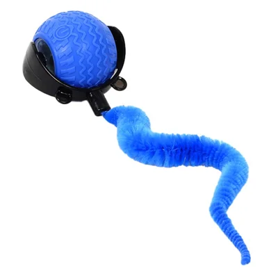 Smart Cat Teaser Toy Gift for Pet Entertainment Automatic Rolling Ball with Colorful LED Light - Blue