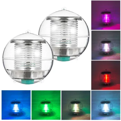 2Pcs Solar Powered Floating Lights Auto Color Changing Ball Lamps for Garden Pond Pool