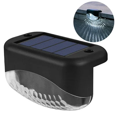 2-LED Solar Step Lights Deck Railing Fence Wall Stair Lighting Outdoor Waterproof for Garden / Patio / Pathway - White Light