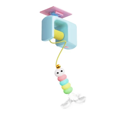 Electric Smart Cat Teaser Indoor Interactive Cat Bouncing Toy Hanging Door Pet Self-Entertainment Supplies - Blue