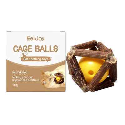 EELJOY Interactive Cage Ball for Cats Self Entertainment Stress Relief Kitten Teething Toy