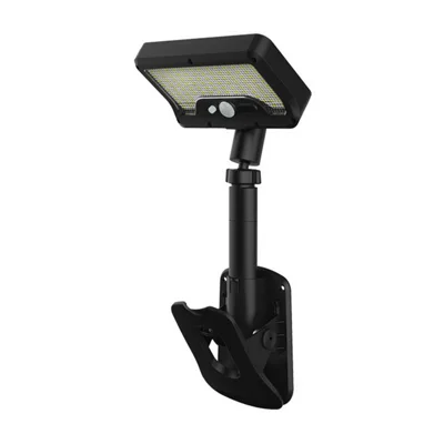 IP65 Waterproof Solar Outdoor Light PIR Motion Sensor LED Garden Light with Clamp for Yard - P14/Black