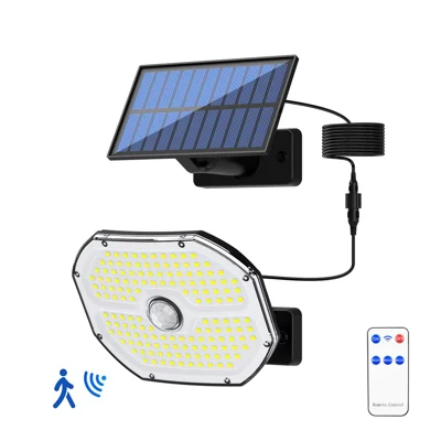 TG-TY17301 Solar Motion Sensor Wall Light 148 LED PIR Remote Control 3 Modes Security Light for Outdoor Garden