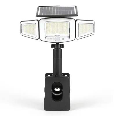 P73 Solar PIR Motion Sensor LED Light 3-Head Adjustable Clamp-On Dual Charging Garden Outdoor Lamp