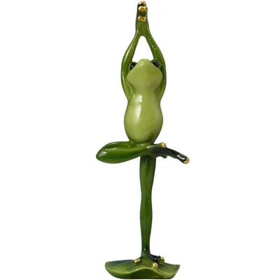 206 Yoga Frog Figurine Nordic Style Resin Tree Pose Healing Ornament for Desk Shelf