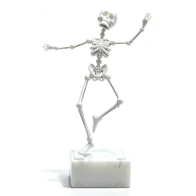 Dancing Skeleton Aquarium Ornament Water-Driven Articulated Fish Tank Decor  PLA Resin - White