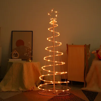 1.5m LED Spiral Tree Light RGB Remote Control IP44 Waterproof PVC Outdoor Christmas Decoration