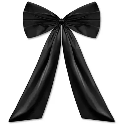Décoration de Bow Grande Taille 105x65 cm en Tissu Satiné, Suspension Murale pour Fête d'Anniversaire, Mariage, Noël, Affichage en Fenêtre - Noir