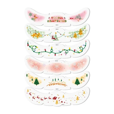 6 pièces d'autocollants temporaires pour le visage, papier transfert à l'eau, autocollants pour maquillage de fête pour Noël et Halloween - SDA-6