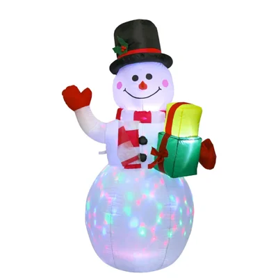 1,5 m 12 V Decorazione di Natale a pupazzo di neve gonfiabile con LED per esterno giardino prato - Spina UE