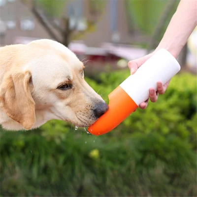 MOESTAR ROCKET Dubbel Lager Portabel Hund Vattenflaska Matbehållare, Pet Resa Vattenutdelare