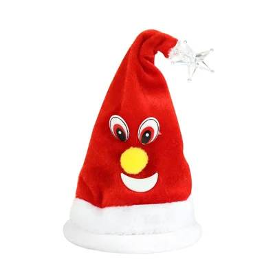 Christmas Swing Hat Decor Ornament Electric Xmas Tree Doll (Not Wearing) for Home Office Desktop - Hat/Star