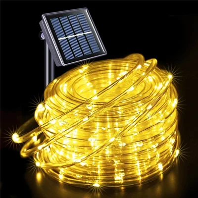 32m 300 LED 8 Modes Solar String Light PVC Copper Wire Holiday Decorative Lamp for Outdoor Garden Patio - Warm Color