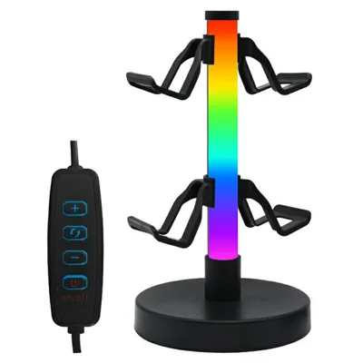 KBB-81 Wire Control RGB Lighting Gaming Controller Hanger Stand Headphone Holder with Music Mode