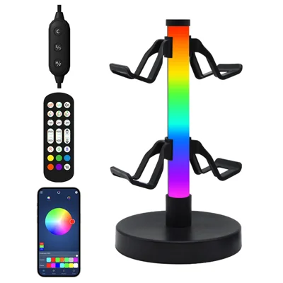 KBB-81 Wire + Remote + APP Control RGB Lighting Gaming Controller Hanger Stand Headphone Holder with Music Mode