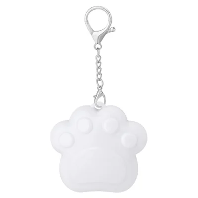 LED Touch Sensor Keychain Light USB-C Rechargeable Purse Handbag Light for Finding Items - Paw  /  White