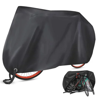 Cobertura para Bicicleta XXL 200x80x110cm 190T em Tafetá de Poliéster, Cobertura Impermeável, à Prova de Poeira e Anti-UV - Preto Total