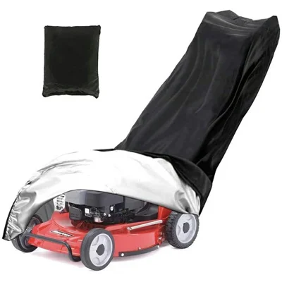 Size L 188x99x63.5cm Lawn Mower Cover 210D Oxford Fabric Waterproof UV Protection Cover for Outdoor - Black