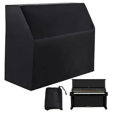 Copertura per Pianoforte Verticale in Tessuto Oxford 420D 153x35x110 cm, Impermeabile, Antipolvere, Protezione UV - Nero
