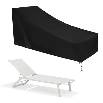210x75x40x80cm 420D Oxford Fabric Waterproof Lounge Chair Cover Outdoor Sun Lounger Dust Protector - Black