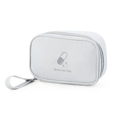TB-0654 Small Size Portable Travel Emergency Medical First Aid Bag Medicine Storage Bag - Light Grey