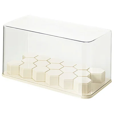Size M Plastic Display Stand for Pop Mart Blind Boxes Mini Figurines Showcase with Clear Dust Cover