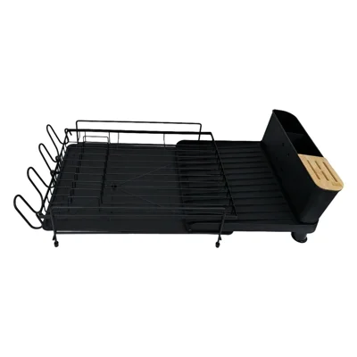 Expandable Over Sink Dish Drying Rack Carbon Steel Kitchen Organizer Drainer with Utensil Holder