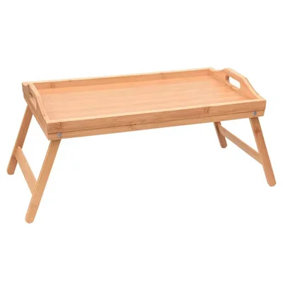 Bamboo On Bed Laptop Desk Foldable Lazy Tray Table for Study Work Breakfast Serving
