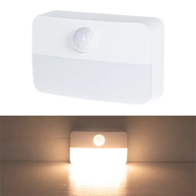 T046 Motion Sensor Night Light Battery Powered For Kitchen Cabinet Smart LED Lamp Automatic On / Off - Warm White Light