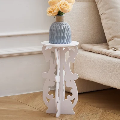 Floor Plant Stand Corner Shelf PVC Display Rack for Living Room Balcony