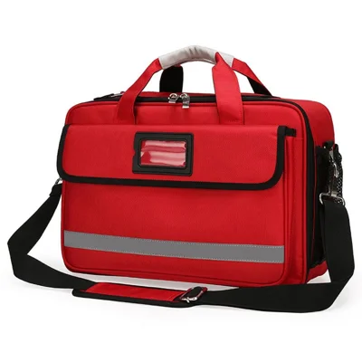 Borsa per Primo Soccorso Grande Kit Medico da Infermiere Attrezzatura per Trattamento Medico di Emergenza all'Aperto Borsa a Tracolla per Organizzazione e Conservazione Medicinali - Rosso