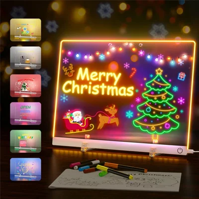 Lavagna LED acrilica 30 x 20 cm con controllo touch, lavagna luminosa per disegno fai da te, idea regalo per bambini