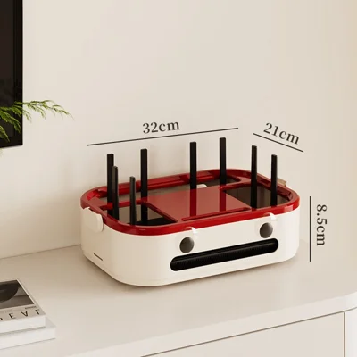 1-Layer Cartoon Robot Design Router Storage Box Desktop WiFi Organizer Cable Management Rack